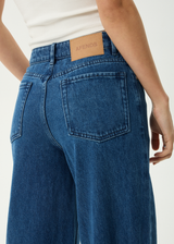 AFENDS Womens Bella - Denim Wide Leg Baggy Jean - Authentic Blue - Afends womens bella   denim wide leg baggy jean   authentic blue