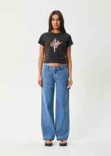 AFENDS Womens Pixie - Baby Tee - Stone Black - Afends womens pixie   baby tee   stone black