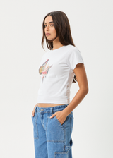 AFENDS Womens Pixie - Baby Tee - White - Afends womens pixie   baby tee   white