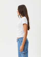 AFENDS Womens Pixie - Baby Tee - White - Afends womens pixie   baby tee   white