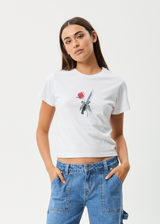 AFENDS Womens Valentine - Baby Tee - White - Afends womens valentine   baby tee   white