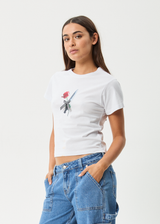AFENDS Womens Valentine - Baby Tee - White - Afends womens valentine   baby tee   white