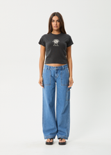 AFENDS Womens Last Dance - Baby Tee - Stone Black - Afends womens last dance   baby tee   stone black