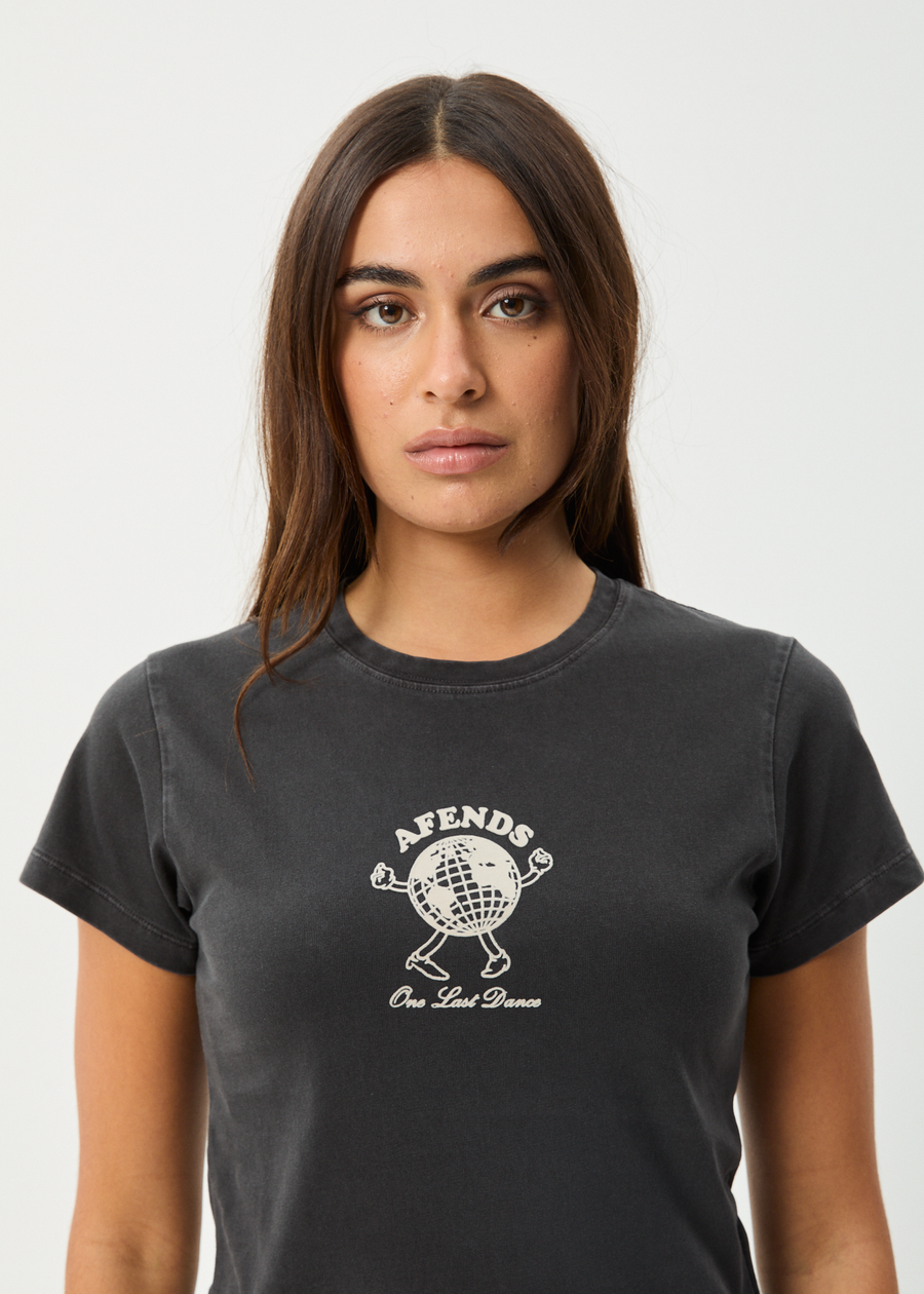 AFENDS Womens Last Dance - Baby Tee - Stone Black