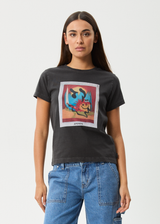 AFENDS Womens Apocalypso - Regular Tee - Stone Black - Afends womens apocalypso   regular tee   stone black