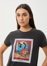 AFENDS Womens Apocalypso - Regular Tee - Stone Black - Afends womens apocalypso   regular tee   stone black