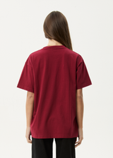 AFENDS Womens Tranquil - Oversized Tee - Burgundy - Afends womens tranquil   oversized tee   burgundy