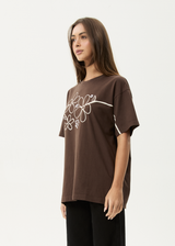 AFENDS Womens Tranquil - Oversized Tee - Coffee - Afends womens tranquil   oversized tee   coffee