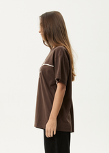 AFENDS Womens Tranquil - Oversized Tee - Coffee - Afends womens tranquil   oversized tee   coffee