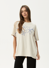 AFENDS Womens Tranquil - Oversized Tee - Moonbeam - Afends womens tranquil   oversized tee   moonbeam