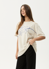 AFENDS Womens Tranquil - Oversized Tee - Moonbeam - Afends womens tranquil   oversized tee   moonbeam