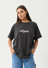 AFENDS Womens Frolic - Oversized Tee - Stone Black - Afends womens frolic   oversized tee   stone black