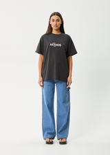 AFENDS Womens Frolic - Oversized Tee - Stone Black - Afends womens frolic   oversized tee   stone black