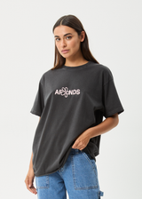 AFENDS Womens Frolic - Oversized Tee - Stone Black - Afends womens frolic   oversized tee   stone black