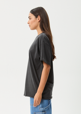 AFENDS Womens Frolic - Oversized Tee - Stone Black - Afends womens frolic   oversized tee   stone black