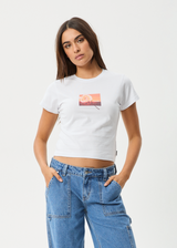 AFENDS Womens Film - Baby Tee - White - Afends womens film   baby tee   white
