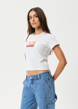 AFENDS Womens Film - Baby Tee - White - Afends womens film   baby tee   white