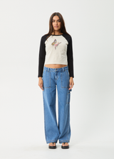 AFENDS Womens Pixie -  Long Sleeve Tee - Moonbeam - Afends womens pixie   long sleeve tee   moonbeam