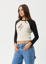AFENDS Womens Pixie -  Long Sleeve Tee - Moonbeam - Afends womens pixie   long sleeve tee   moonbeam