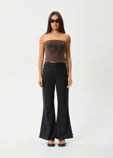 AFENDS Womens Set Fire - Rib Tube Top - Coffee - Afends womens set fire   rib tube top   coffee