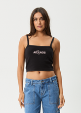 AFENDS Womens Frolic - Rib Singlet - Black - Afends womens frolic   rib singlet   black