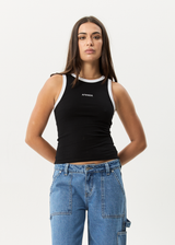 AFENDS Womens Knots - Singlet - Black - Afends womens knots   singlet   black