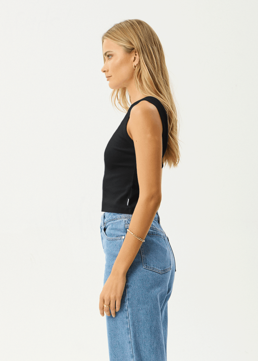 AFENDS Womens Charlie - Rib Singlet - Black