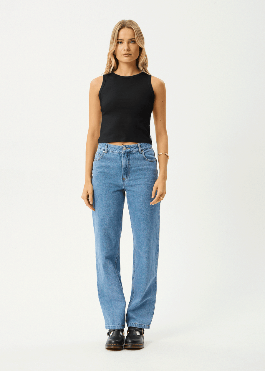 AFENDS Womens Charlie - Rib Singlet - Black