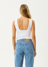 AFENDS Womens Charlie - Rib Singlet - White - Afends womens charlie   rib singlet   white