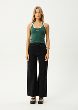 AFENDS Womens Basis - Rib Halter - Hunter Green - Afends womens basis   rib halter   hunter green