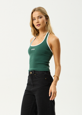 AFENDS Womens Basis - Rib Halter - Hunter Green - Afends womens basis   rib halter   hunter green