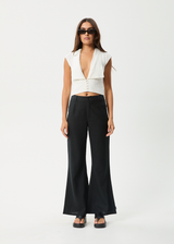 AFENDS Womens Twila - Button Up Top - White - Afends womens twila   button up top   white