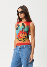 AFENDS Womens Apocalypso - Sheer Tank - Multi - Afends womens apocalypso   sheer tank   multi