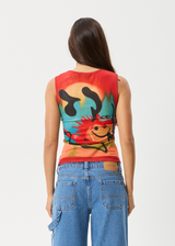AFENDS Womens Apocalypso - Sheer Tank - Multi - Afends womens apocalypso   sheer tank   multi