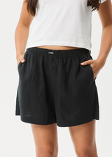 AFENDS Womens Lilo - Boxer Short - Black - Afends womens lilo   boxer short   black