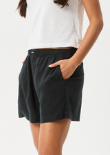 AFENDS Womens Lilo - Boxer Short - Black - Afends womens lilo   boxer short   black