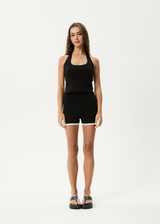 AFENDS Womens Basis - Rib Halter - Black - Afends womens basis   rib halter   black