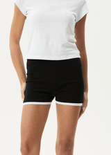 AFENDS Womens Set Fire - Knit Short - Black / White - Afends womens set fire   knit short   black / white