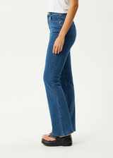 AFENDS Womens Cassidy - Bootcut Jean - Authentic Blue - Afends womens cassidy   bootcut jean   authentic blue