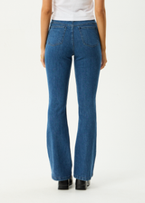 AFENDS Womens Cassidy - Bootcut Jean - Authentic Blue - Afends womens cassidy   bootcut jean   authentic blue