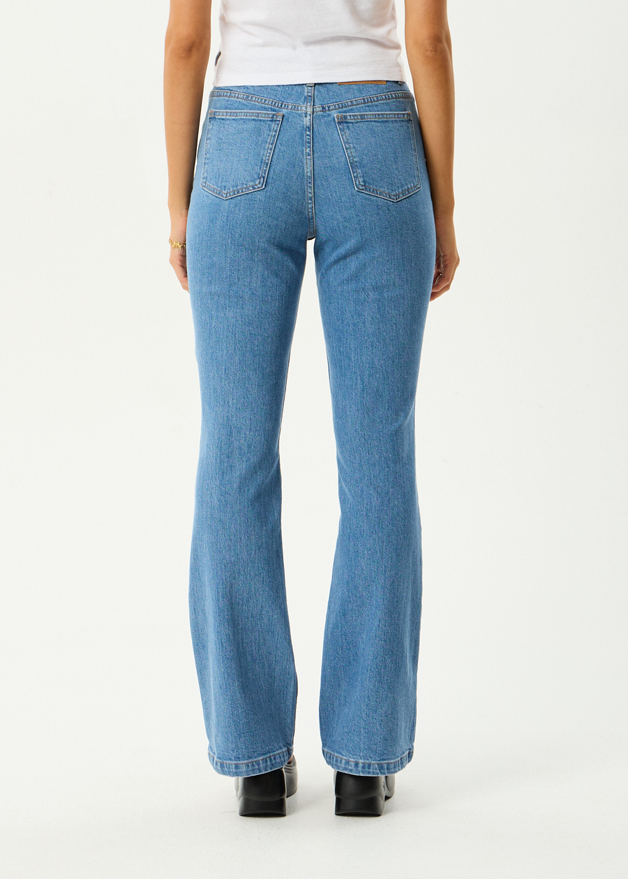 AFENDS Womens Cassidy - Bootcut Jean - Worn Blue