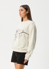 AFENDS Womens Tranquil - Crew Neck Jumper - Moonbeam - Afends womens tranquil   crew neck jumper   moonbeam