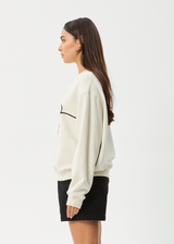AFENDS Womens Tranquil - Crew Neck Jumper - Moonbeam - Afends womens tranquil   crew neck jumper   moonbeam
