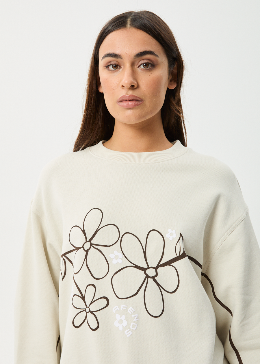 AFENDS Womens Tranquil - Crew Neck Jumper - Moonbeam