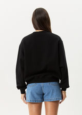 AFENDS Womens Pixie - Crew Neck Jumper - Black - Afends womens pixie   crew neck jumper   black