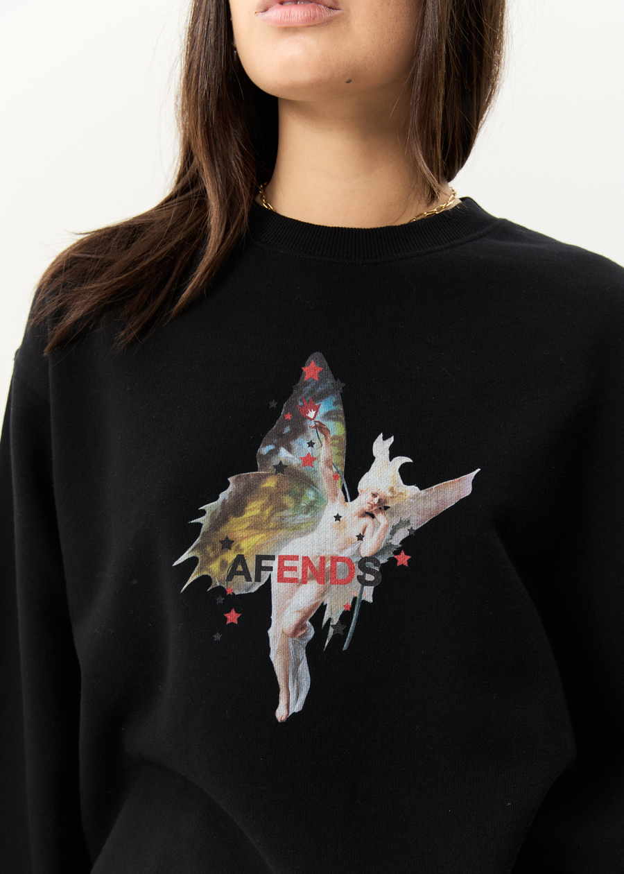 AFENDS Womens Pixie - Crew Neck Jumper - Black