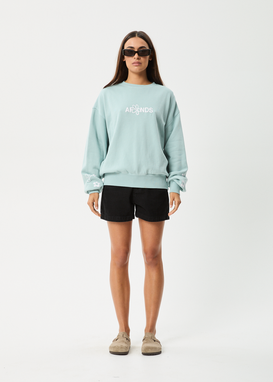 AFENDS Womens Frolic - Crew Neck Jumper - Ether Blue