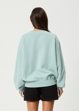 AFENDS Womens Frolic - Crew Neck Jumper - Ether Blue - Afends womens frolic   crew neck jumper   ether blue