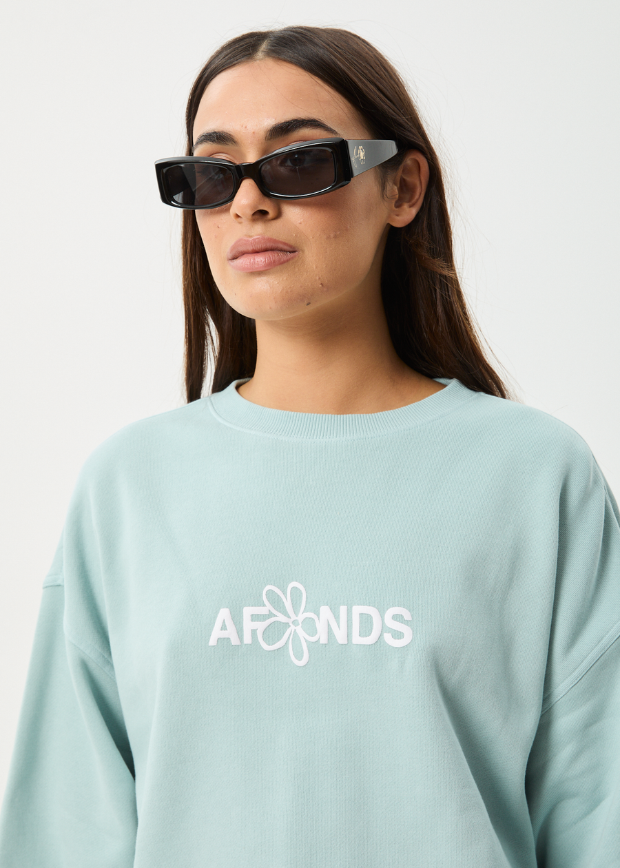 AFENDS Womens Frolic - Crew Neck Jumper - Ether Blue