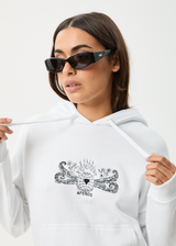 AFENDS Womens Bonfire - Hoodie - White - Afends womens bonfire   hoodie   white
